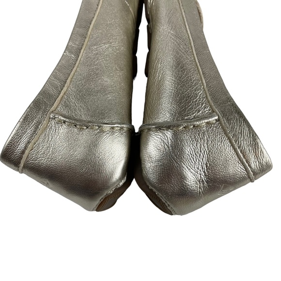 Sperry Top-Sider Metallic Gold Slip-On Flat Loafer Size 7 Summer Essential Basic - Picture 6 of 13